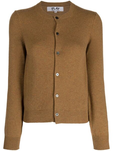  Comme Des Garçons Play Fine-knit Wool Cardigan - Brown 
