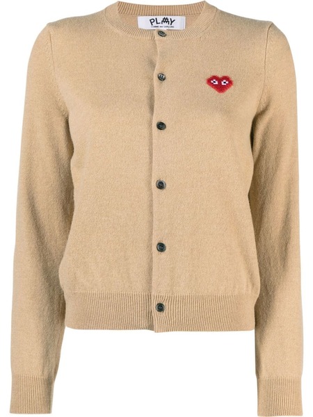  Comme Des Garçons Play Heart Motif Buttoned Cardigan - Neutrals 