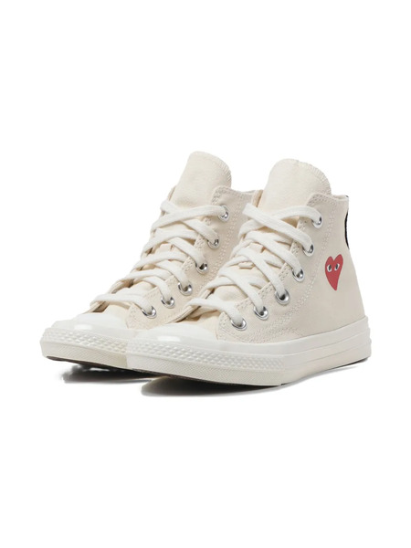  Comme Des Garçons Play Kids Heart-logo High-top Trainers - Neutrals 