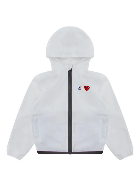 Comme Des Garçons Play Kids Heart Zip Jacket - White 