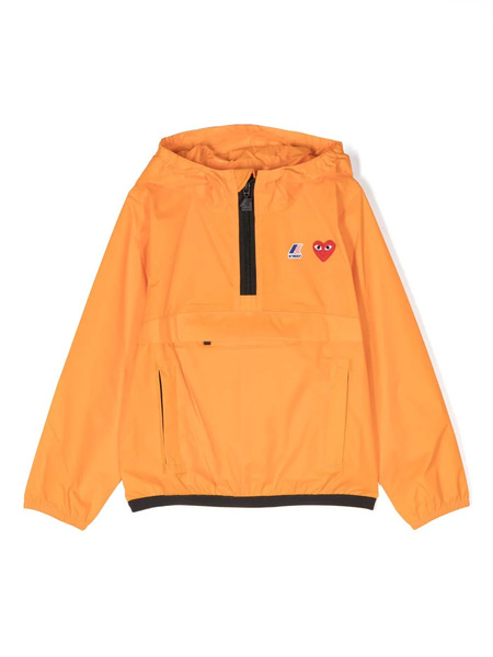  Comme Des Garçons Play Kids Logo-patch Pullover Hooded Jacket - Orange 