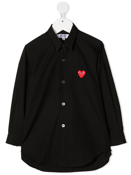  Comme Des Garçons Play Kids Logo Patch Shirt - Black 