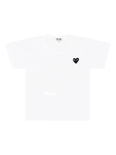  Comme Des Garçons Play Kids Logo-patch T-shirt - White 