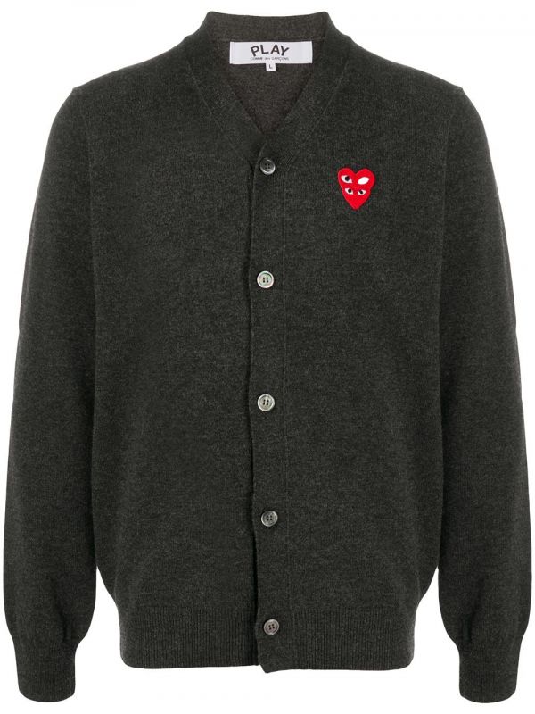  Comme Des Garçons Play Logo Button-down Cardigan - Grey 