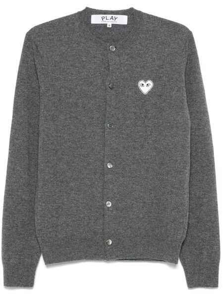  Comme Des Garçons Play Logo-patch Cardigan - Grey 