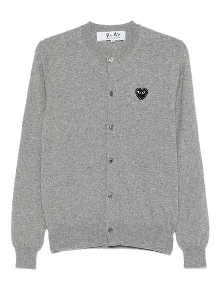  Comme Des Garçons Play Logo-patch Cardigan - Grey 