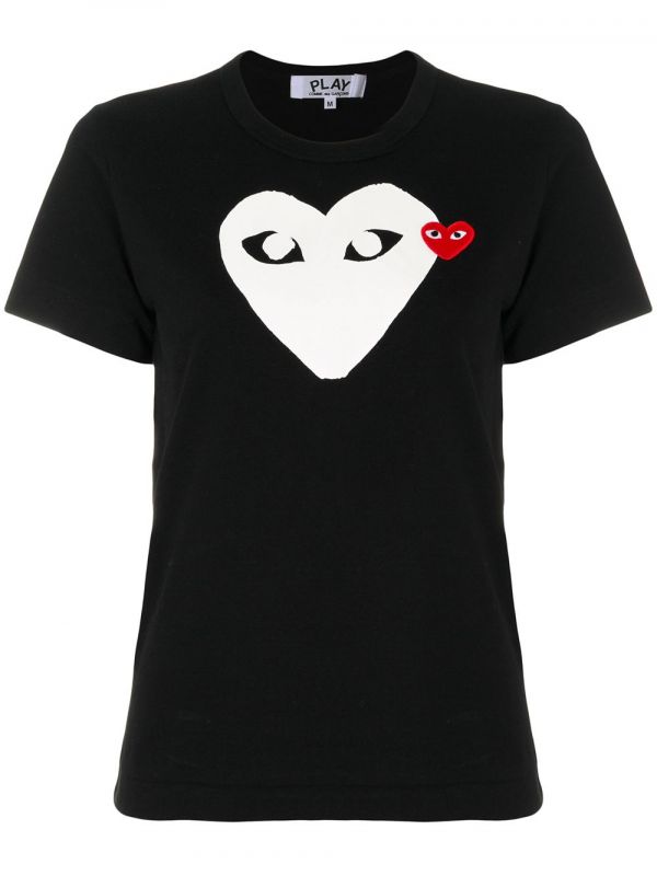  Comme Des Garçons Play Logo Print T-shirt - Black 