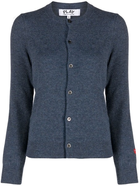  Comme Des Garçons Play Mélange-effect Wool Cardigan - Blue 