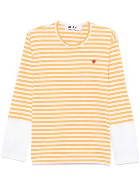  Comme Des Garçons Play Mini Heart-patch T-shirt - Yellow 