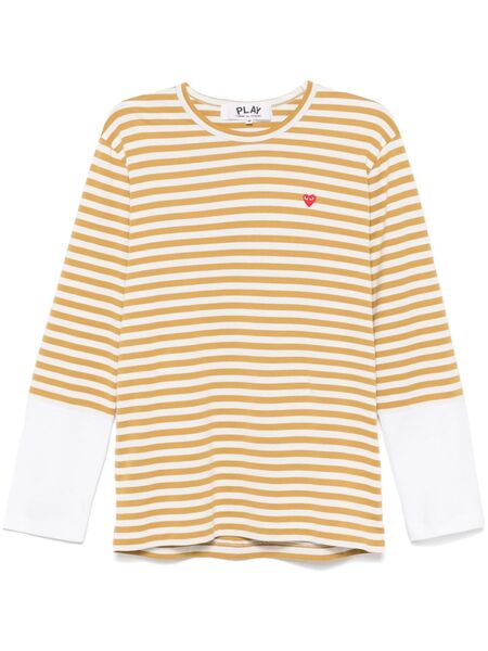  Comme Des Garçons Play Mini Heart-patch T-shirt - Yellow 