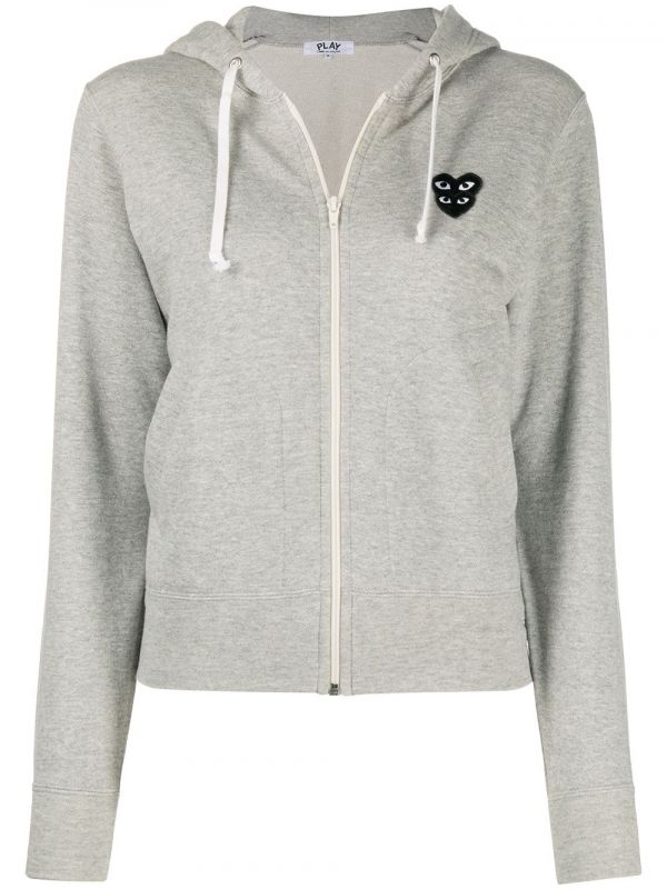  Comme Des Garçons Play Overlapping Heart Hoodie - Grey 