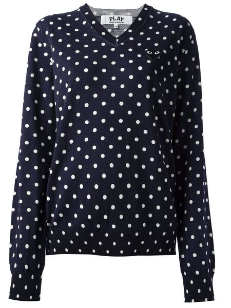  Comme Des Garçons Play Polka Dot Sweater - Blue 