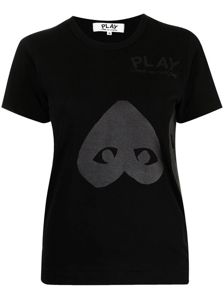  Comme Des Garçons Play Two Grey Hearts T-shirt - Black 