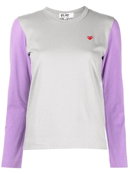  Comme Des Garçons Play Two-tone Sweater - Grey 