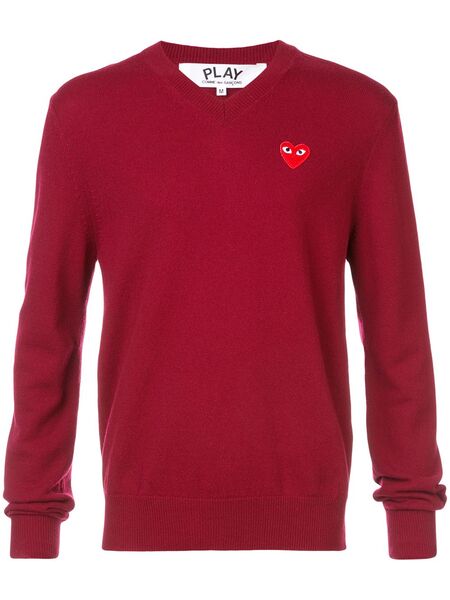 Comme Des Garçons Play V-neck Sweater - Red 