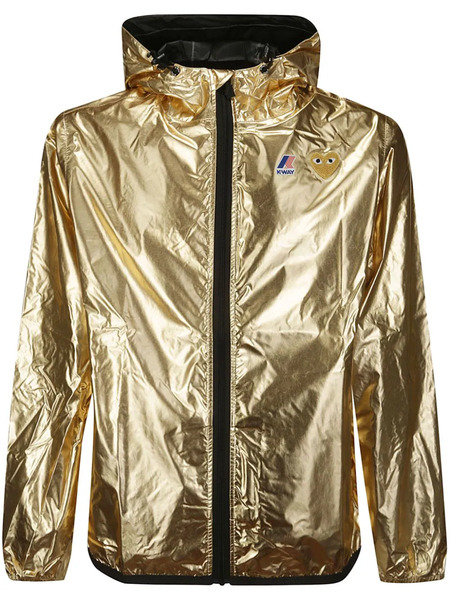  Comme Des Garçons Play X K-way Heart-patch Hooded Jacket - Gold 
