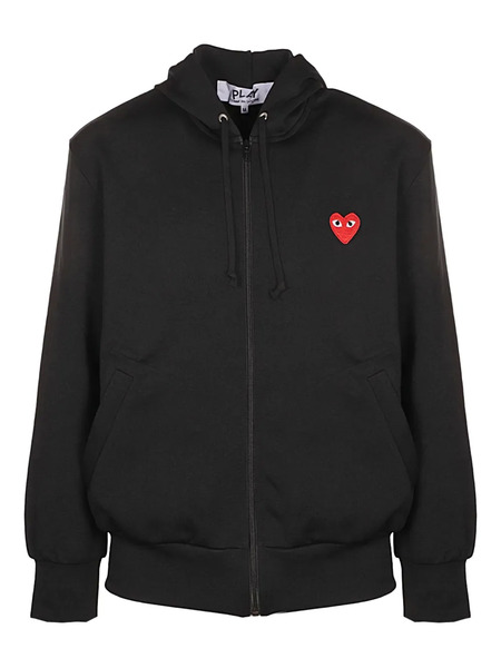  Comme Des Garçons Play Zip Logo Patch Sweatshirt - Black 