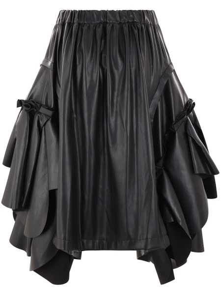  Comme Des Garçons Pleat-detailing Midi Skirt - Black 
