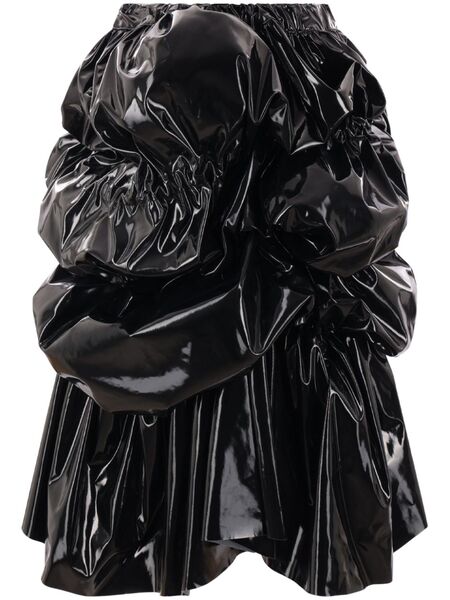  Comme Des Garçons Ruched-detailing Midi Skirt - Black 