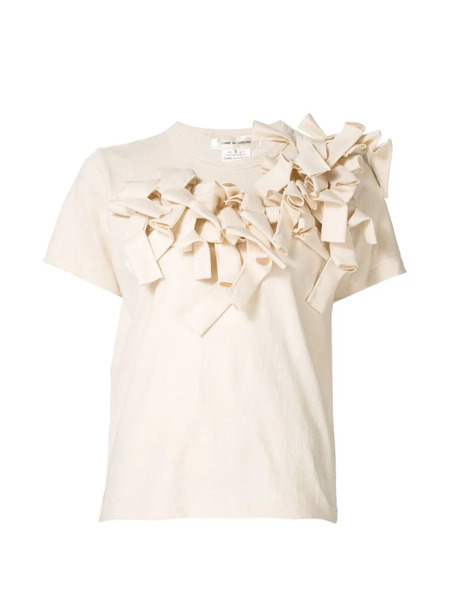  Comme Des Garçons Ruffle Appliqué T-shirt - Neutrals 