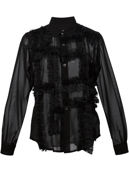  Comme Des Garçons Ruffle Detail Shirt - Black 