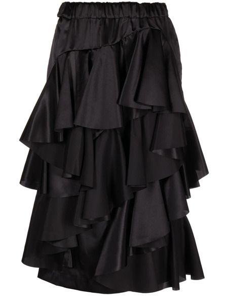  Comme Des Garçons Ruffled Tiered Midi Skirt - Black 