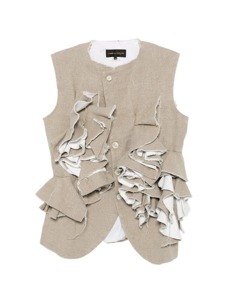  Comme Des Garçons Ruffled Waistcoat - Neutrals 