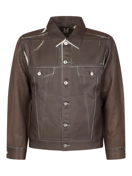  Comme Des Garçons Shirt Denim-print Like Jacket - Brown 