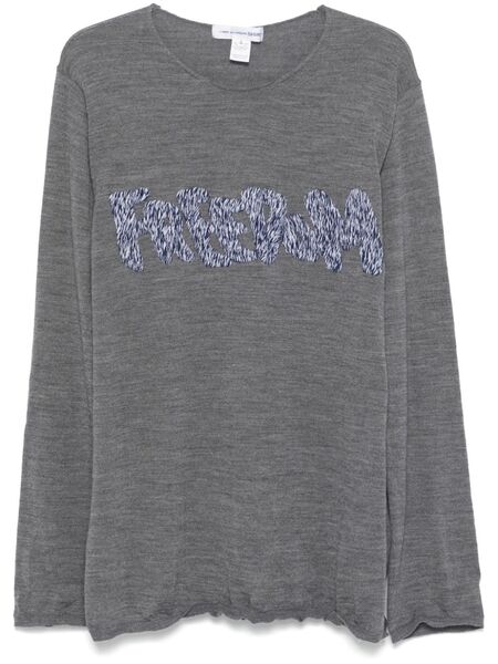  Comme Des Garçons Shirt Freedom-embroidered Sweater - Grey 