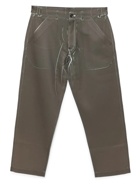  Comme Des Garçons Shirt Graphic-print Trousers - Green 
