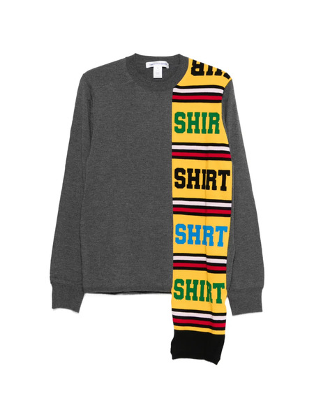  Comme Des Garçons Shirt Lettering-panel Sweater - Grey 