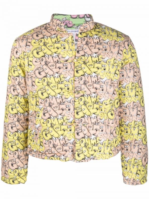  Comme Des Garçons Shirt Logo-print Padded Jacket - Yellow 