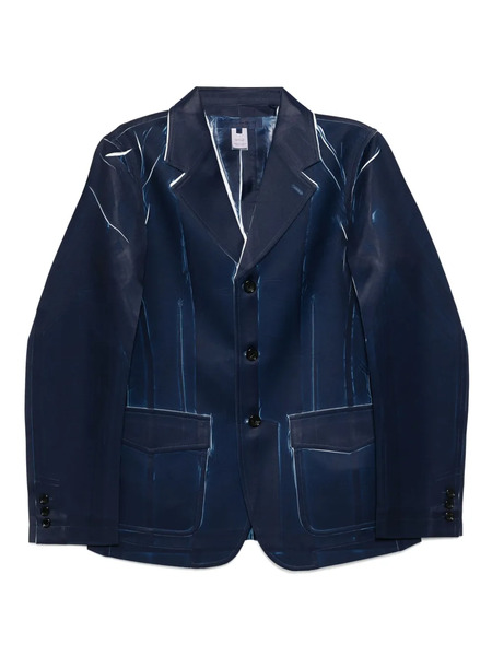  Comme Des Garçons Shirt Printed Single-breasted Blazer - Blue 