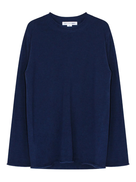  Comme Des Garçons Shirt Rolled-hem Wool Sweater - Blue 