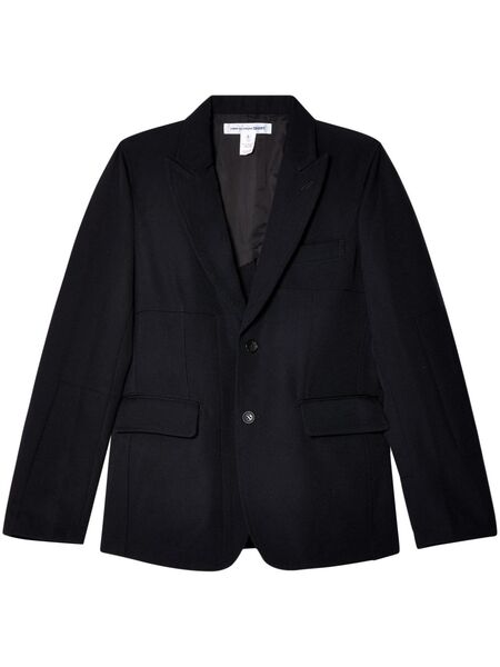  Comme Des Garçons Shirt Single-breasted Wool Blazer - Blue 