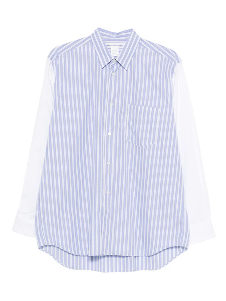  Comme Des Garçons Striped Colour-block Shirt - Blue 