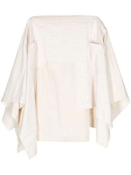  Comme Des Garçons Tao Panelled Draped Skirt - White 