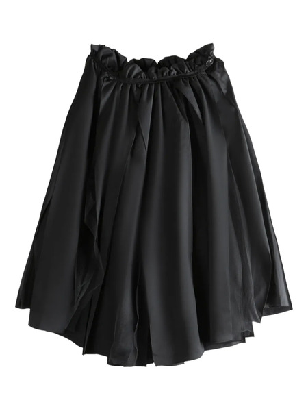  Comme Des Garçons Tao Pleated Drawstring Midi Skirt - Black 