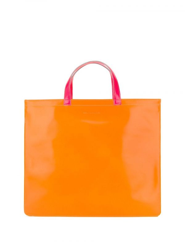  Comme Des Garçons Wallet Colour-block Tote Bag - Orange 