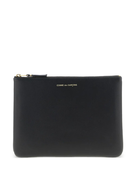  Comme Des Garçons Wallet Embossed Logo Zip Wallet - Black 