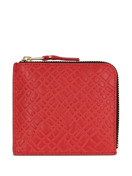  Comme Des Garçons Wallet Embossed Zip Wallet - Red 