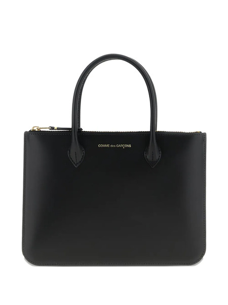  Comme Des Garçons Wallet Leather Tote Bag - Black 