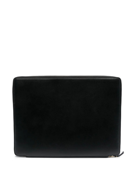  Comme Des Garçons Wallet Leather Zipped Briefcase - Black 