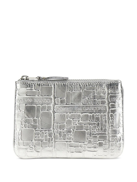  Comme Des Garçons Wallet Logo-embossed Leather Purse - Silver 