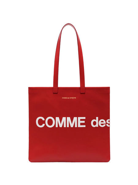  Comme Des Garçons Wallet Logo-print Leather Tote Bag - Red 