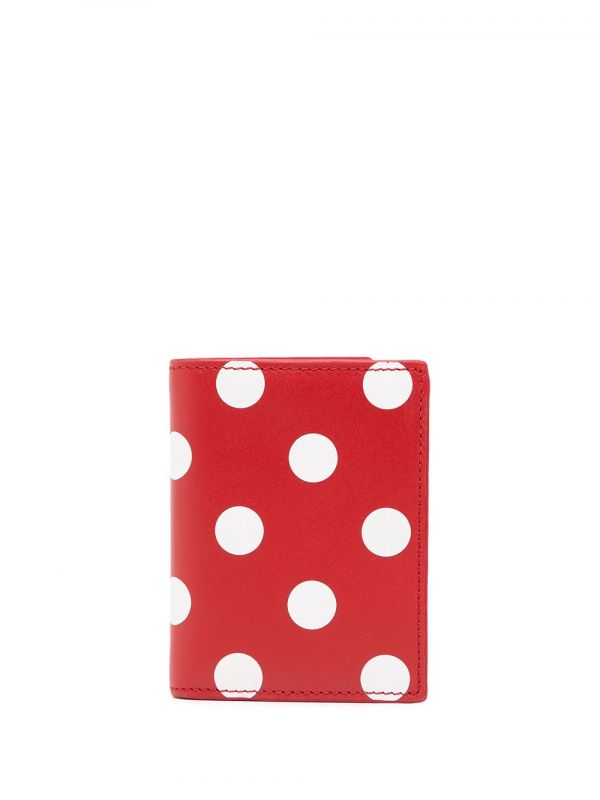  Comme Des Garçons Wallet Polka Dot-print Cardholder - Red 