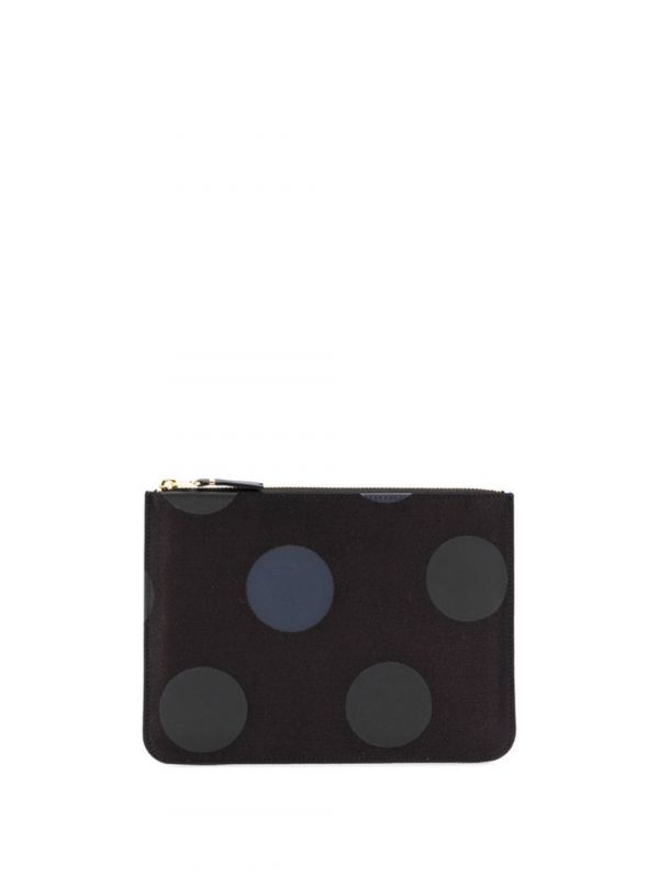  Comme Des Garçons Wallet Polka Dot Printed Wallet - Black 