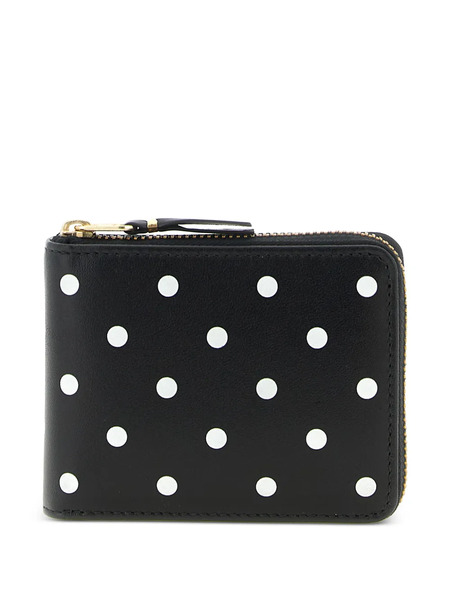  Comme Des Garçons Wallet Polka Dot Printed Wallet - Black 