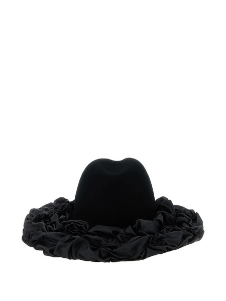 Comme Des Garçons X Hizume Ruffled Wide-brim Hat - Black 