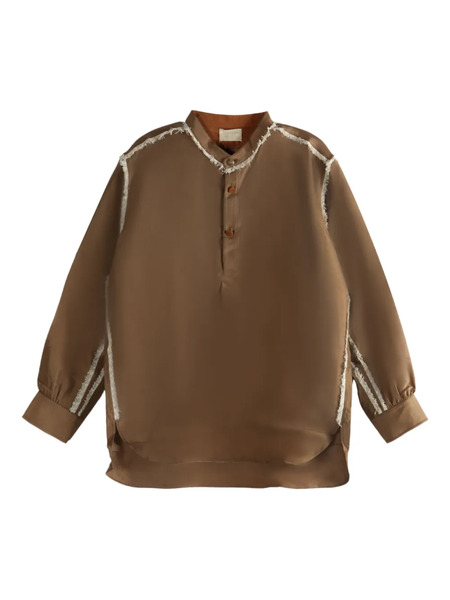  Communs Frayed-detail Blouse - Brown 